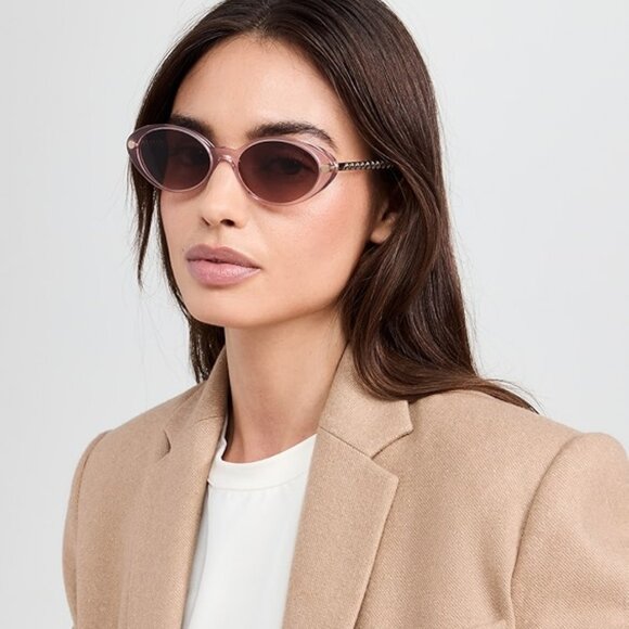 Versace VE4469 547172  Sunglasses White/Gold Oval Frame, Blue Lenses - Picture 2 of 11